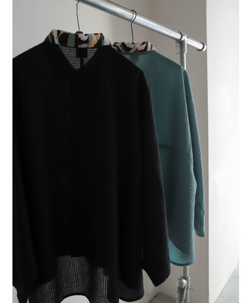 FIL DE FER(フィルデフェール)の「プリント×サッカーコンビ ドルマンシャツ(シャツ/ブラウス・レディース・グリーン/ブラック・FREE)」の12枚目の写真