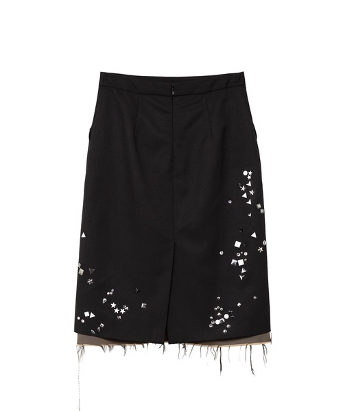 Maison MIHARA YASUHIRO（メゾンミハラヤスヒロ）の「Embellished Skirt（スカート・レディース・ブラック・38/36）」の2枚目の写真