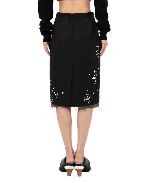 Maison MIHARA YASUHIRO（メゾンミハラヤスヒロ）の「Embellished Skirt（スカート・レディース・ブラック・38/36）」の5枚目の写真