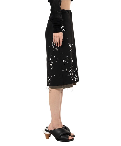 Maison MIHARA YASUHIRO（メゾンミハラヤスヒロ）の「Embellished Skirt（スカート・レディース・ブラック・38/36）」の6枚目の写真
