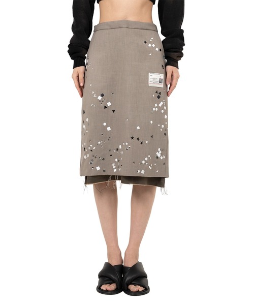 Maison MIHARA YASUHIRO（メゾンミハラヤスヒロ）の「Embellished Skirt（スカート・レディース・ブラック・38/36）」の11枚目の写真