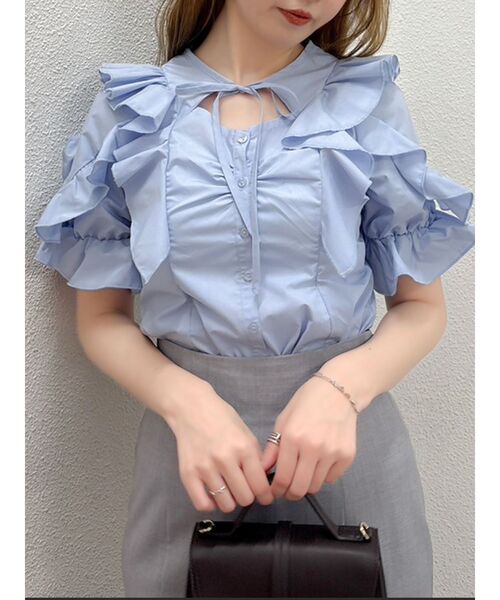 ブラウス シャツ デコルテオープンペプラムブラウス レディース デコルテオープンペプラムブラウス｜ダズリンの通販｜&mall
