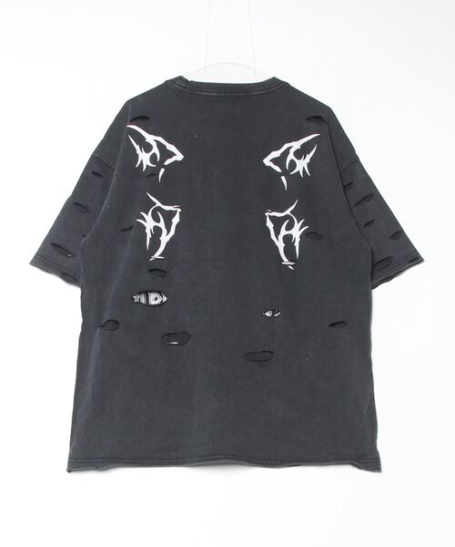 tシャツ 「GALFY×KUROMI」イルガルフィーボロボロ半袖TEE レディース メンズ クロミ×GALFY(ガルフィー) イルガルフィーボロボロ半袖TEE
