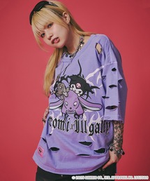 【GALFY/ガルフィー】×【KUROMI/クロミ】イルガルフィーボロボロ半袖TEE