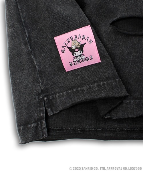 GALFY（ガルフィー）の「【GALFY/ガルフィー】×【KUROMI/クロミ】イルガルフィーボロボロ半袖TEE（Tシャツ/カットソー・メンズ・ブラック系1/パープル系/オフホワイト/ブラック・XL/L）」の14枚目の写真