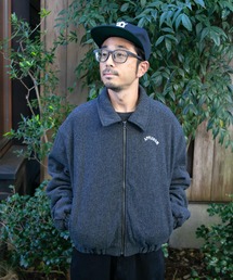 アップルバム ブラック・ホワイトチェックボンバージャケット APPLEBUM(アップルバム) シャツ Gingham Check Oversize Shirt