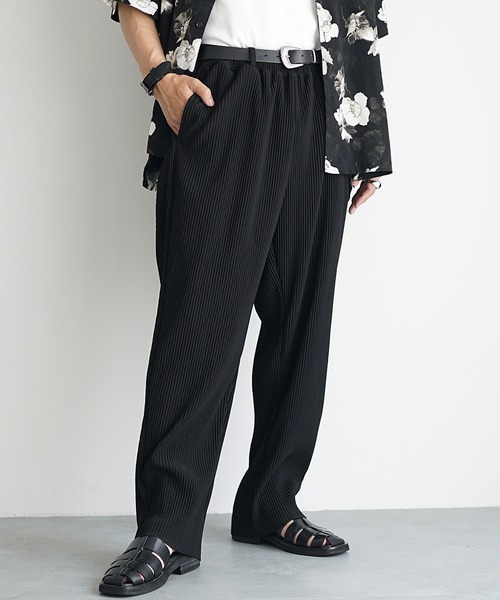 MinoriTY（マイノリティ）の「【MinoriTY】さら艶プリーツワイドテーパードパンツ スラックス メンズ 夏服（スラックス・メンズ・ブラック/グレー/カーキ・M/L）」の6枚目の写真