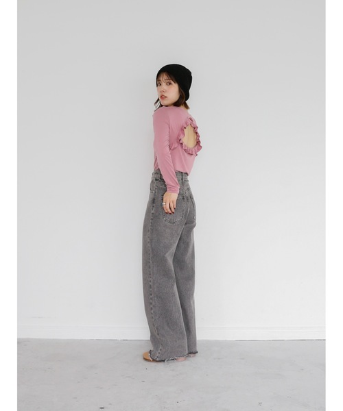 Katrin TOKYO(カトリーントーキョー)の「bijou button straight denim(デニムパンツ・レディース・グレー/ライトブルー・S/S-Short/XS-Regular/XS-Short/M)」の12枚目の写真