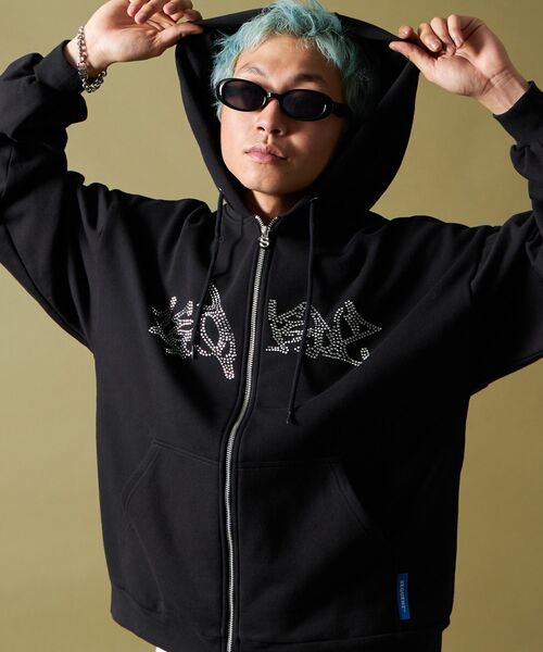 SEQUENZ（シークエンズ）】RHINE STONE ZIP P/K / ラインストーン