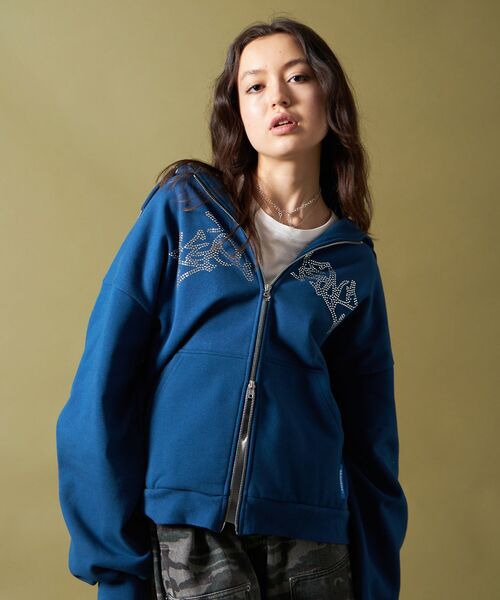 SEQUENZ（シークエンズ）】RHINE STONE ZIP P/K / ラインストーン