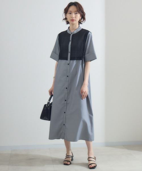 Paradise Picnic（パラダイスピクニック）の「サイドベルトレイヤード風ワンピース（ワンピース・レディース・グレイッシュベージュ/ブラック/チャコールグレー・FREE）」の3枚目の写真