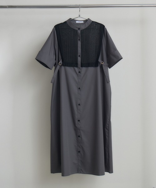Paradise Picnic（パラダイスピクニック）の「サイドベルトレイヤード風ワンピース（ワンピース・レディース・グレイッシュベージュ/ブラック/チャコールグレー・FREE）」の2枚目の写真