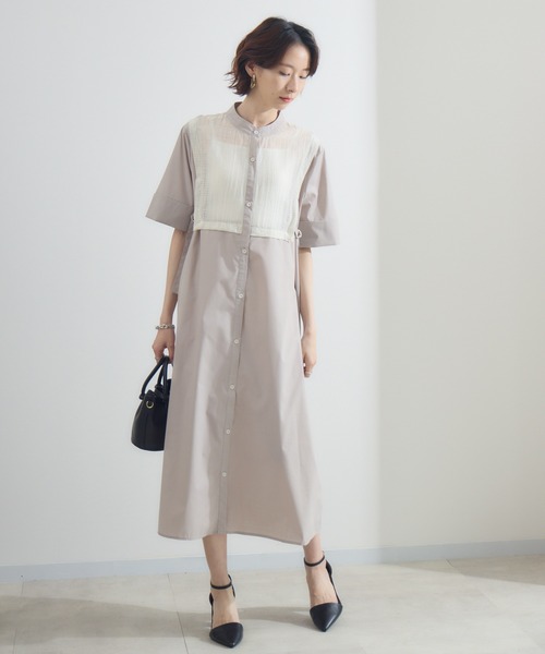 Paradise Picnic（パラダイスピクニック）の「サイドベルトレイヤード風ワンピース（ワンピース・レディース・グレイッシュベージュ/ブラック/チャコールグレー・FREE）」の6枚目の写真