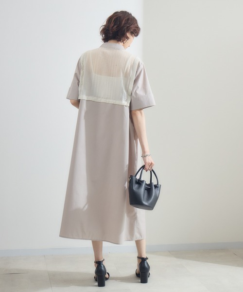 Paradise Picnic（パラダイスピクニック）の「サイドベルトレイヤード風ワンピース（ワンピース・レディース・グレイッシュベージュ/ブラック/チャコールグレー・FREE）」の9枚目の写真