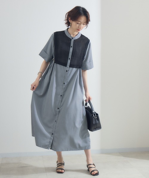 Paradise Picnic（パラダイスピクニック）の「サイドベルトレイヤード風ワンピース（ワンピース・レディース・グレイッシュベージュ/ブラック/チャコールグレー・FREE）」の11枚目の写真