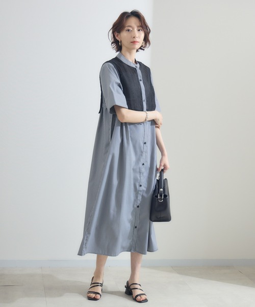 Paradise Picnic（パラダイスピクニック）の「サイドベルトレイヤード風ワンピース（ワンピース・レディース・グレイッシュベージュ/ブラック/チャコールグレー・FREE）」の12枚目の写真