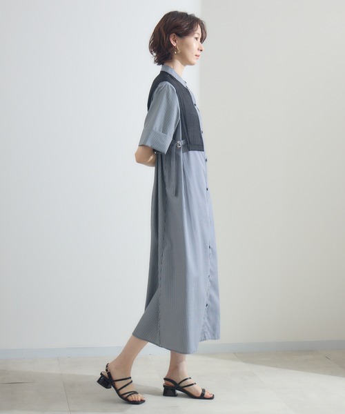 Paradise Picnic（パラダイスピクニック）の「サイドベルトレイヤード風ワンピース（ワンピース・レディース・グレイッシュベージュ/ブラック/チャコールグレー・FREE）」の15枚目の写真