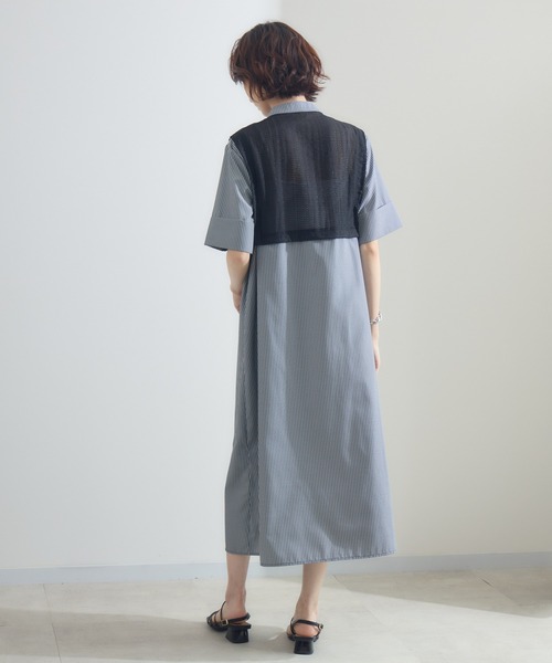 Paradise Picnic（パラダイスピクニック）の「サイドベルトレイヤード風ワンピース（ワンピース・レディース・グレイッシュベージュ/ブラック/チャコールグレー・FREE）」の16枚目の写真