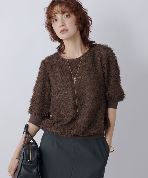 RIVE DROITE(リヴドロワ)の「【着映え】リブ付きフリンジブラウス(シャツ/ブラウス・レディース・ホワイト/ブラック/ブラウン・FREE)」の3枚目の写真