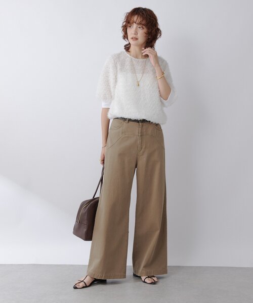 RIVE DROITE(リヴドロワ)の「【着映え】リブ付きフリンジブラウス(シャツ/ブラウス・レディース・ホワイト/ブラック/ブラウン・FREE)」の12枚目の写真