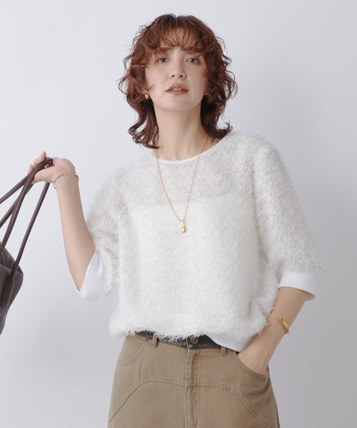 RIVE DROITE(リヴドロワ)の「【着映え】リブ付きフリンジブラウス(シャツ/ブラウス・レディース・ホワイト/ブラック/ブラウン・FREE)」の16枚目の写真