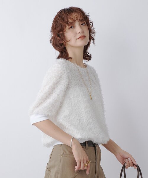 RIVE DROITE(リヴドロワ)の「【着映え】リブ付きフリンジブラウス(シャツ/ブラウス・レディース・ホワイト/ブラック/ブラウン・FREE)」の17枚目の写真