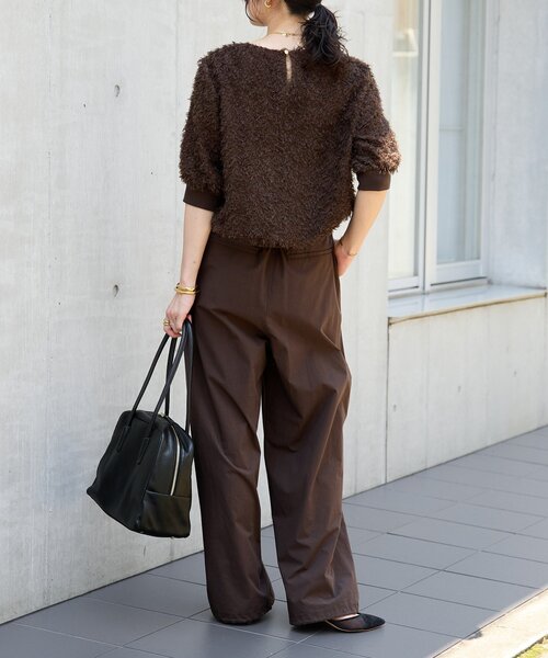 RIVE DROITE(リヴドロワ)の「【着映え】リブ付きフリンジブラウス(シャツ/ブラウス・レディース・ホワイト/ブラック/ブラウン・FREE)」の6枚目の写真