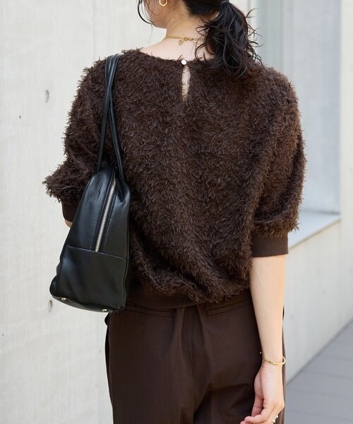 RIVE DROITE(リヴドロワ)の「【着映え】リブ付きフリンジブラウス(シャツ/ブラウス・レディース・ホワイト/ブラック/ブラウン・FREE)」の9枚目の写真