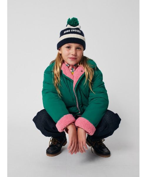 BOBO CHOSES（ボボショーズ）の「Bobo Choses striped beanie（ニットキャップ/ビーニー・キッズ・ダークネイビー・HEAD54/HEAD52）」の4枚目の写真