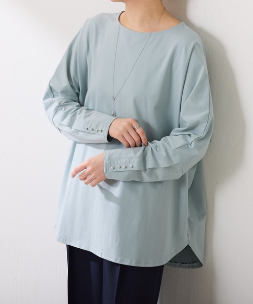 COLLAGE GALLARDAGALANTE(コラージュガリャルダガランテ)の「袖メタルパーツロンT(Tシャツ/カットソー・レディース・オフホワイト/ミント/ネイビー・FREE)」の13枚目の写真