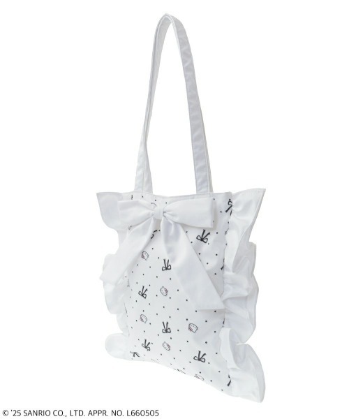 Candy Stripper（キャンディストリッパー）の「【HELLO KITTY】RIBBON＆DOT TOTE バッグ（トートバッグ・レディース・ブラック/オフホワイト・FREE）」の6枚目の写真
