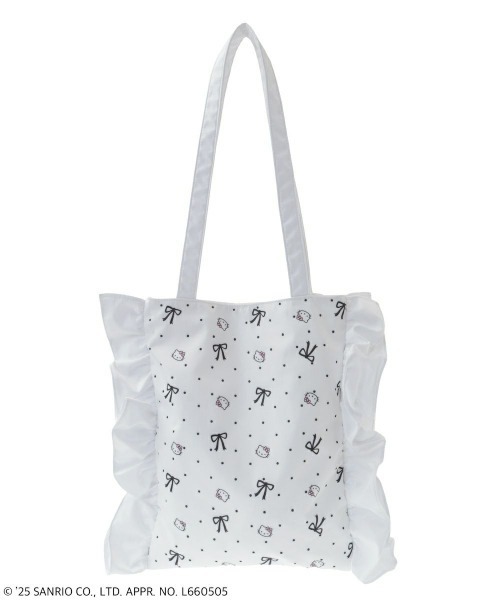 Candy Stripper（キャンディストリッパー）の「【HELLO KITTY】RIBBON＆DOT TOTE バッグ（トートバッグ・レディース・ブラック/オフホワイト・FREE）」の8枚目の写真