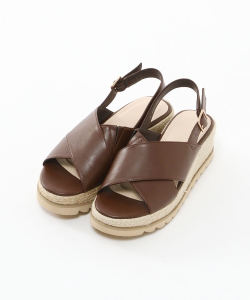 Elura(エルーラ)の「厚底ジュートクロスサンダル(サンダル・レディース・ブラウン/ブラック・LARGE/MEDIUM/SMALL)」の6枚目の写真