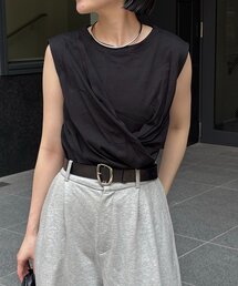 CAPRICIEUX LE'MAGE | ツイストドレープTシャツ(Tシャツ/カットソー)