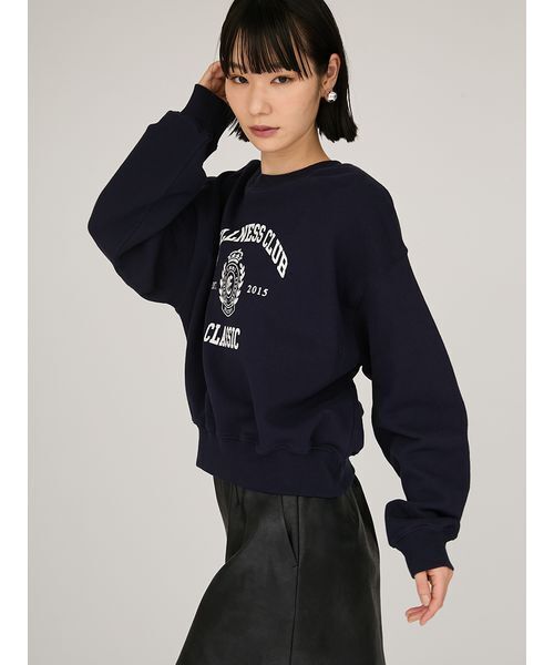 emmi（エミ）の「カレッジロゴスウェットトップス（スウェット・レディース・ネイビー/アイボリー・F）」の7枚目の写真