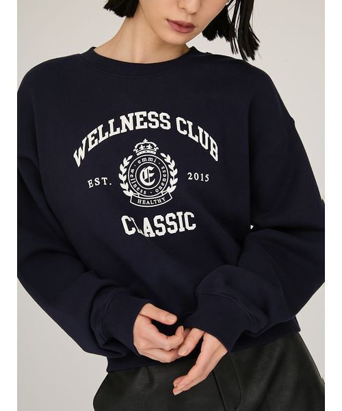 emmi（エミ）の「カレッジロゴスウェットトップス（スウェット・レディース・ネイビー/アイボリー・F）」の8枚目の写真