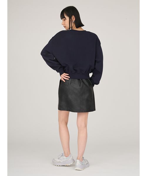 emmi（エミ）の「カレッジロゴスウェットトップス（スウェット・レディース・ネイビー/アイボリー・F）」の12枚目の写真