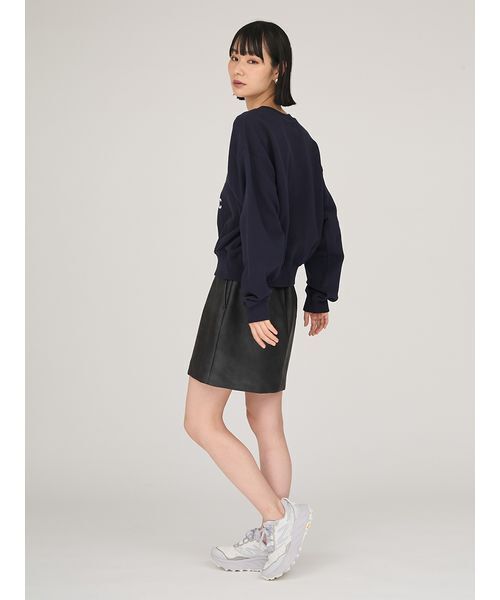 emmi（エミ）の「カレッジロゴスウェットトップス（スウェット・レディース・ネイビー/アイボリー・F）」の13枚目の写真