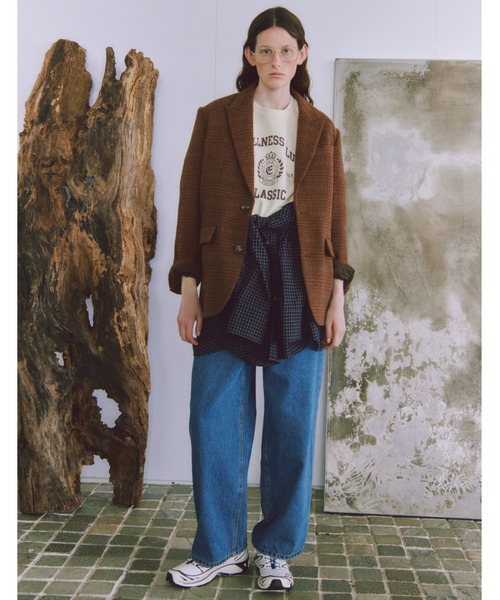 emmi（エミ）の「カレッジロゴスウェットトップス（スウェット・レディース・ネイビー/アイボリー・F）」の16枚目の写真