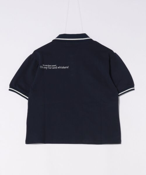 NICOLE CLUB（ニコル　クラブ）の「THE MACMILLAN ALICE マクミラン・アリスパフスリーブ刺繍コラボポロシャツ（ポロシャツ・レディース・オフホワイト/ボルドー/ネイビー・FREE）」の5枚目の写真