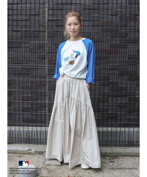 Ungrid（アングリッド）の「【MLB×PEANUTS】ラグランTee（Tシャツ/カットソー・レディース・ブルー/ブラウン/ネイビー・FREE）」の14枚目の写真