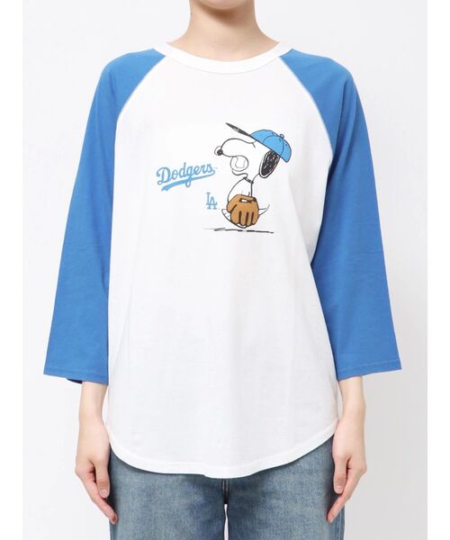 Ungrid（アングリッド）の「【MLB×PEANUTS】ラグランTee（Tシャツ/カットソー・レディース・ブルー/ブラウン/ネイビー・FREE）」の16枚目の写真