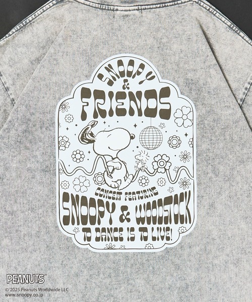 PEANUTS（ピーナッツ）の「PEANUTS/ピーナッツ スヌーピー&ウッドストックTEE（Tシャツ/カットソー・レディース・ライトグレー/ベージュ・M/L）」の7枚目の写真