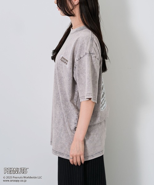 PEANUTS（ピーナッツ）の「PEANUTS/ピーナッツ スヌーピー&ウッドストックTEE（Tシャツ/カットソー・レディース・ライトグレー/ベージュ・M/L）」の14枚目の写真