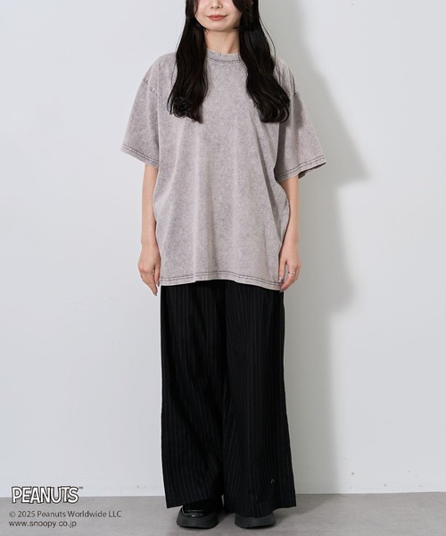 PEANUTS（ピーナッツ）の「PEANUTS/ピーナッツ スヌーピー&ウッドストックTEE（Tシャツ/カットソー・レディース・ライトグレー/ベージュ・M/L）」の16枚目の写真