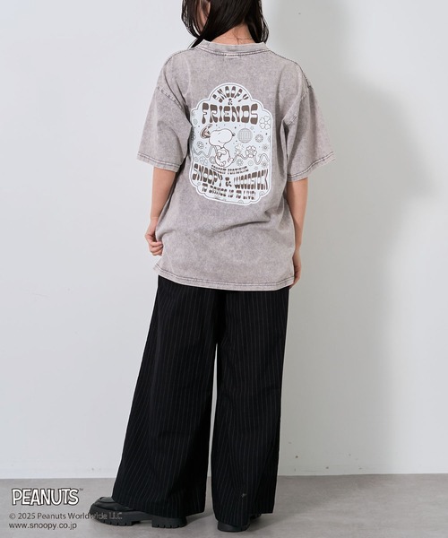 PEANUTS（ピーナッツ）の「PEANUTS/ピーナッツ スヌーピー&ウッドストックTEE（Tシャツ/カットソー・レディース・ライトグレー/ベージュ・M/L）」の17枚目の写真