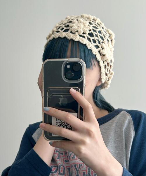 WEGO（ウィゴー）の「WEGO/フラワークロシェフリルニットキャップ（ニットキャップ/ビーニー・レディース・アイボリー・FREE）」の2枚目の写真