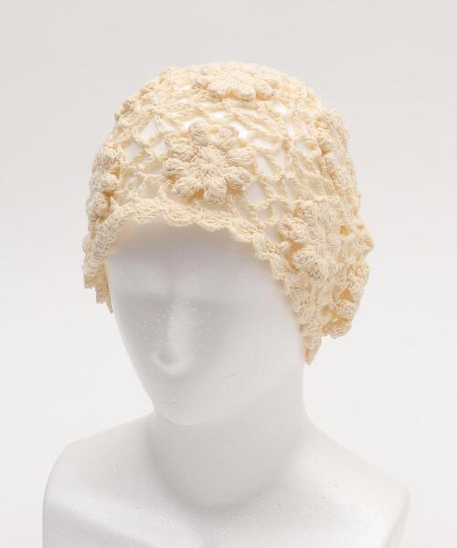 WEGO（ウィゴー）の「WEGO/フラワークロシェフリルニットキャップ（ニットキャップ/ビーニー・レディース・アイボリー・FREE）」の3枚目の写真
