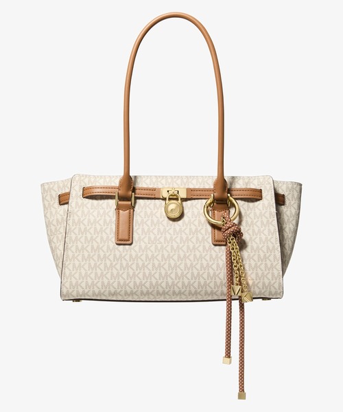 MICHAEL KORS(マイケルコース)の「HAMILTON MODERNE ショルダー トート ウィズ チャーム スモール - MKシグネチャー(ショルダーバッグ・レディース・ホワイト系その他・FREE)」の1枚目の写真