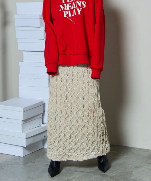 Velor Shirring Skirt/ベロアシャーリングスカート【MAISON
